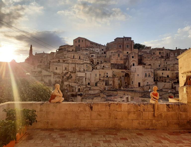 landscape of matera on the way to matera camino