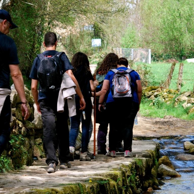 pellegrino in marcia Paesaggi rurali della Galizia sul Cammino di Santiago