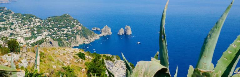 rocky coast of Capri overlooking the sea Amalfi Coast