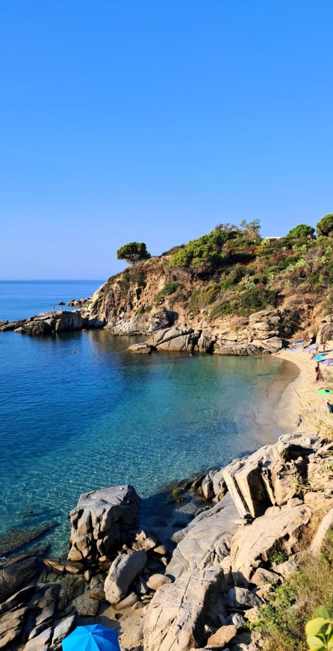 Panoramic view of Elba sea from mountain