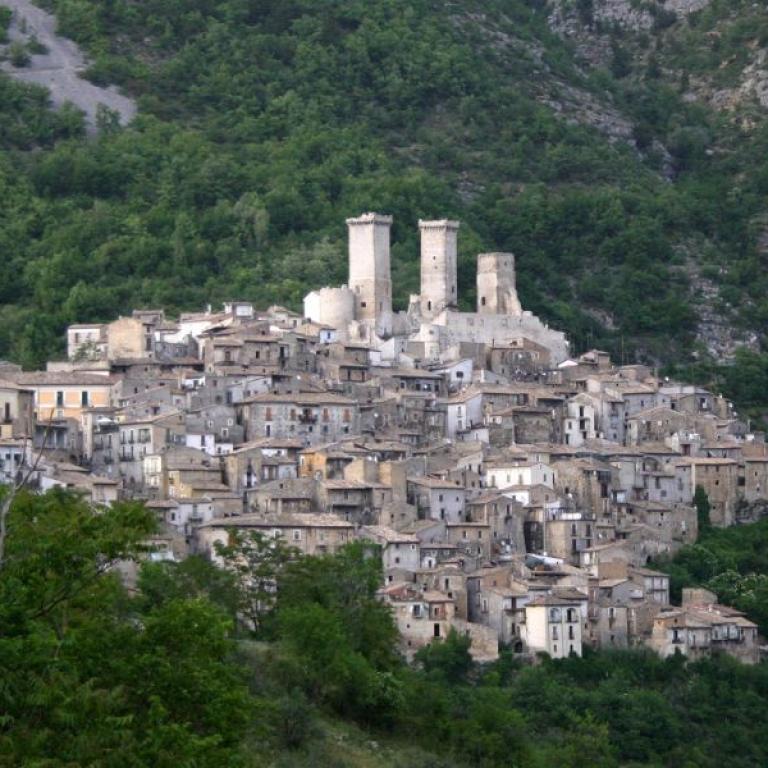 pacentro town located in majella national park