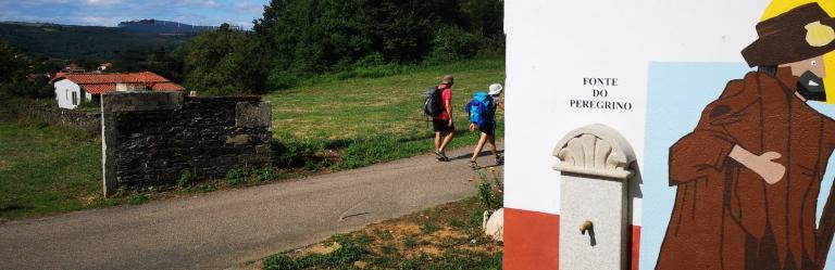Camino de Santiago sunshine fields spanish pilgrims