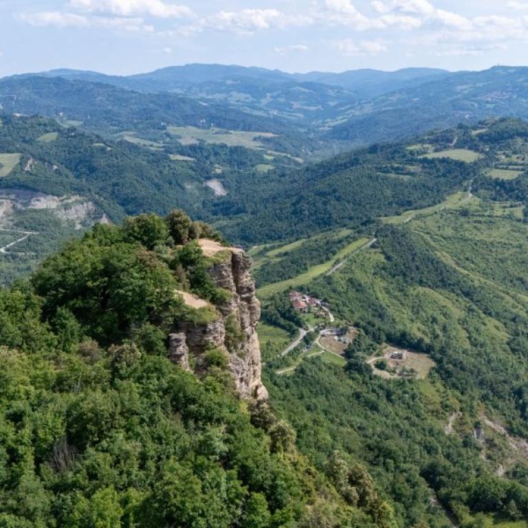 Scenic panorama along the shorter itinerary of the Via degli Dei