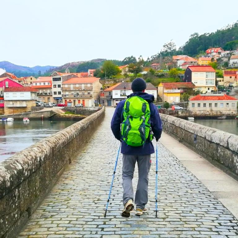 Ancient palace in Pontevedra's historic center on the Cammino Portuguese