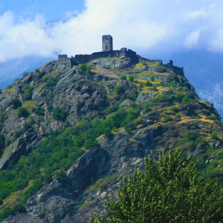 The castle peak fortress in Valle d'Aosta Via Francigena