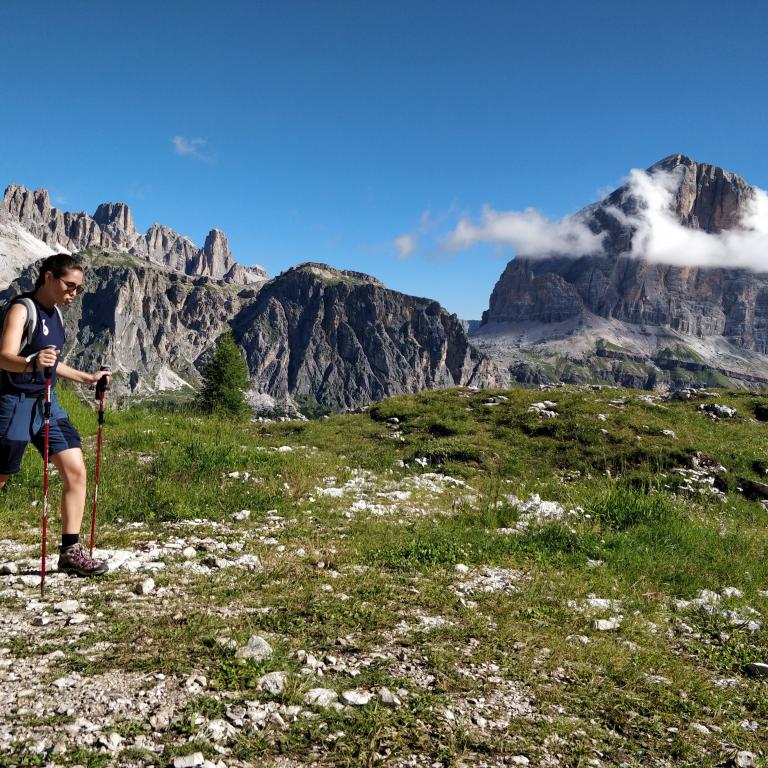 Dolomites hiking Alta Via 1 panoramic scenery