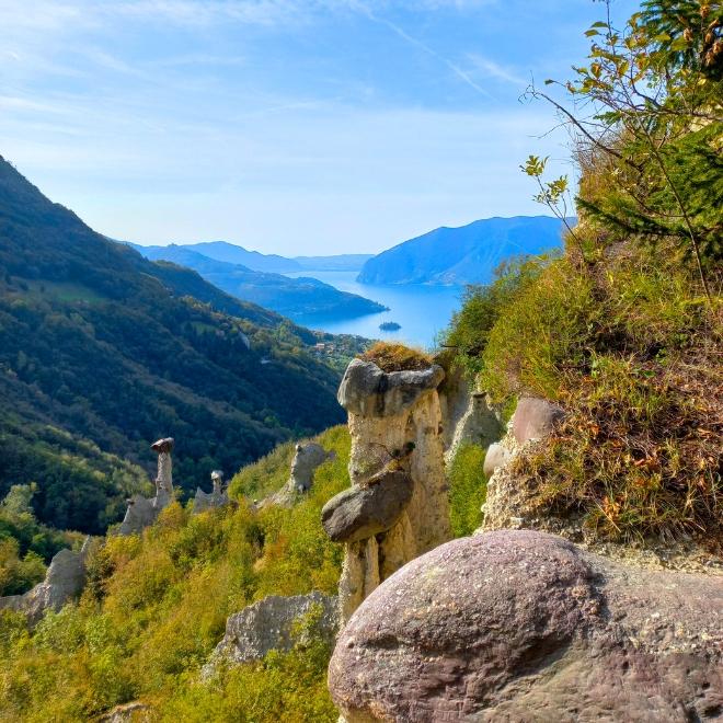 View over Lake Como from the Lario mountains during lake como hiking tours