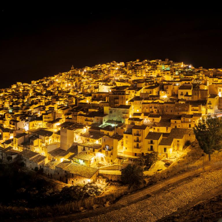 Prizzi by night historical city in Sicily