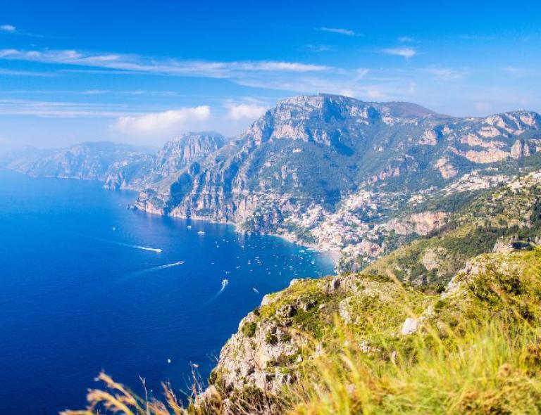 The blue Mediterranean of Amalfi Coast southern Italy