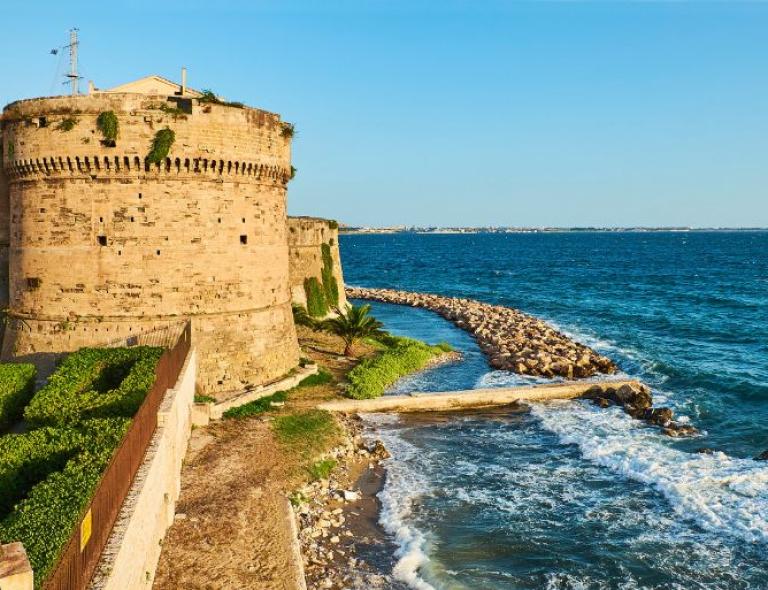 Castello aragonese on the Puglia Coast Southern Italy