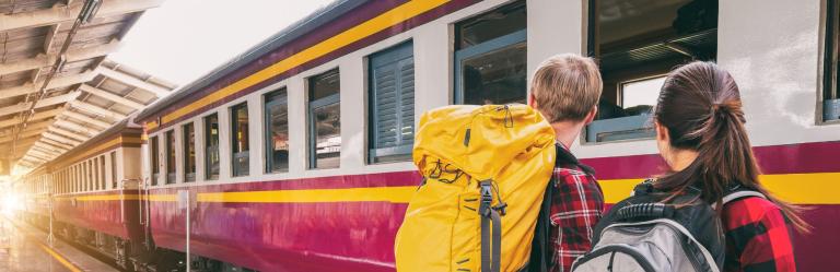 The Red Bernina Express is rolling by the lake