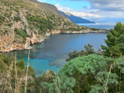 view of the sea on a Cilento coastal walk