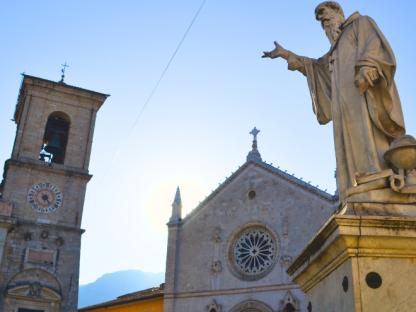 st benedict way, norcia main square