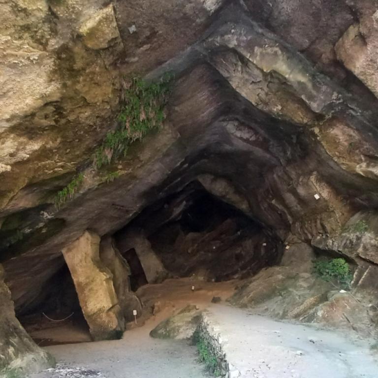 Natural cave along the Prosecco Trail in the Veneto hills