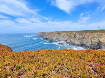 Coastal landscape along the Fisherman's Trail in Portugal